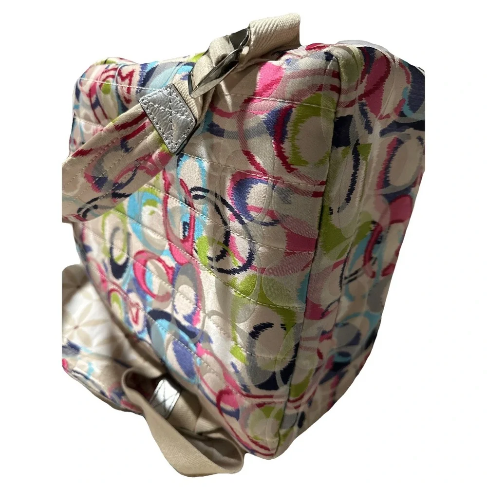 Y2K Coach Backpack Poppy Ikat With 2 Authentic‎ Charms  